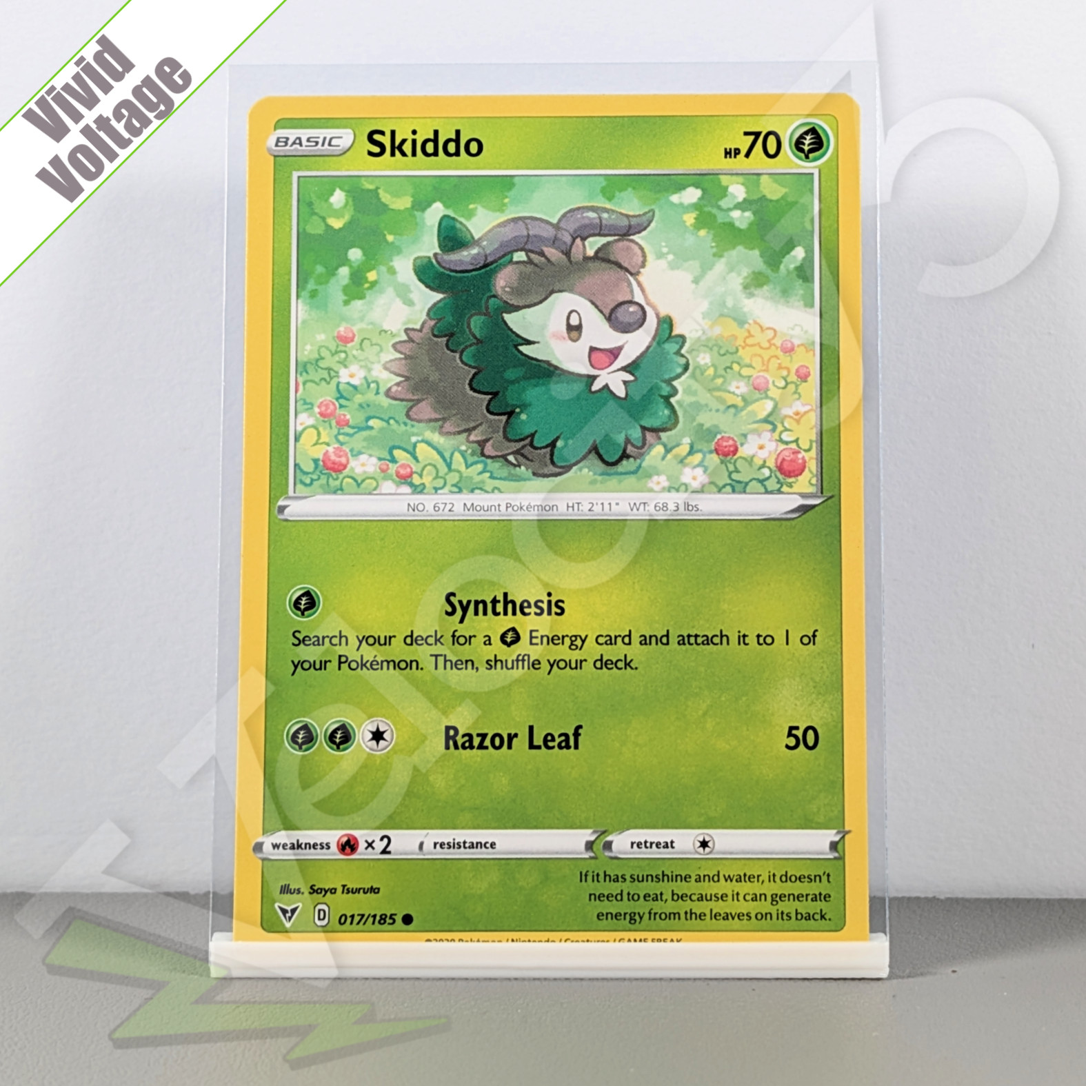 Pokemon TCG Card - Skiddo 17/185 Common | Vivid Voltage (2020)