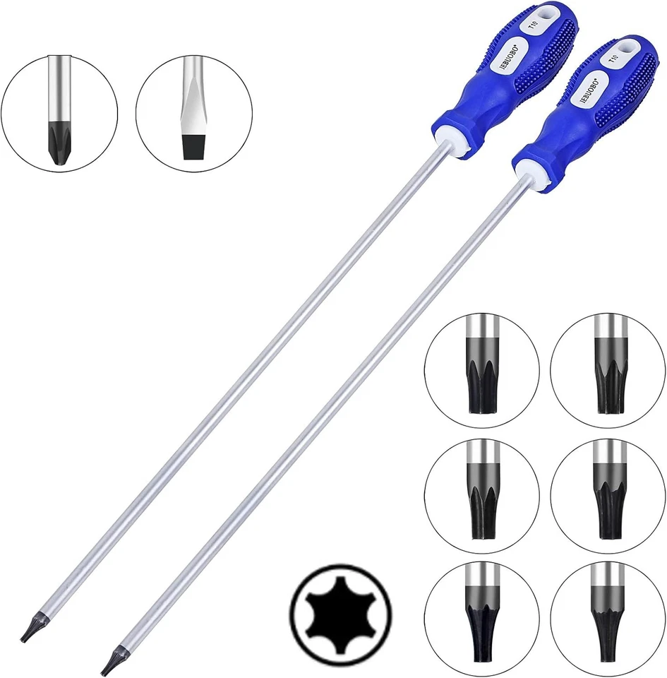 Professional 8-Piece Extra Long Screwdriver Set: Torx & Phillips with Magnetizer - Image 4 of 4
