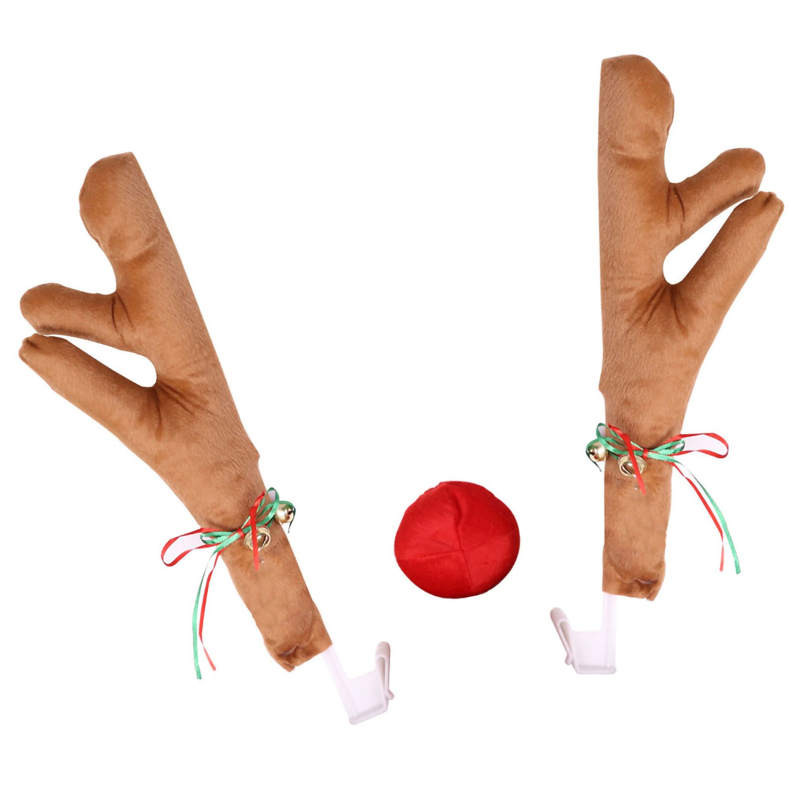 Car Reindeer Antlers Nose Set Cute Funny Reindeer Car Set With Bells For Christm