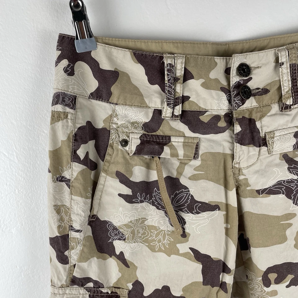 Винтажные женские укороченные штаны-карго Guess 26 Shants Chocolate Chip камуфляж Y2K - Изображение 3 из 4