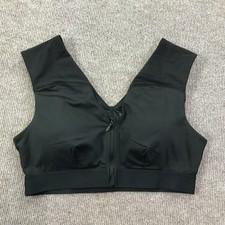 Tommie Copper Shoulder Support Sport Bra Womens XL Black Zip Front Copper Znergy