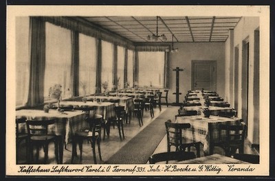 AK Varel i. O., Cafe von H. Boecke und G. Wittig, Veranda, Innenansicht 