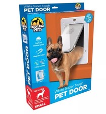 Hakuna Pets SUPER TOUGH PET DOOR 2-Way Locking Flap WHITE- Small