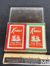 1940s/50s Redi-Slip KRAUSS’ TASTY MEATS MEET YOUR TASTE Advertising Card Decks