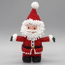 NATIVE AMERICAN BEADWORK-BEADED SANTA  by RONDA DOSEDO-ZUNI BEADWORK