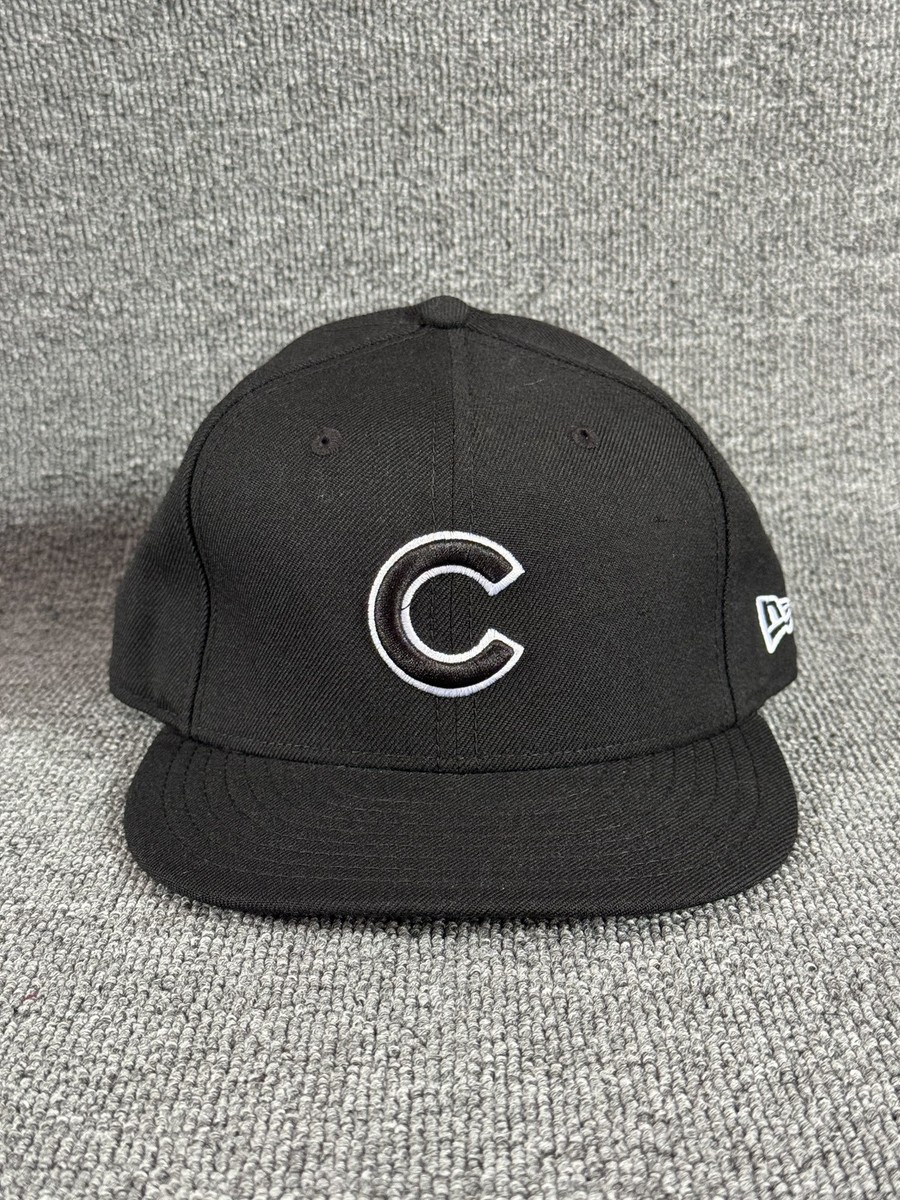 New Era Chicago Cubs 9FIFTY Snapback Black Flat Brim Hat One Size