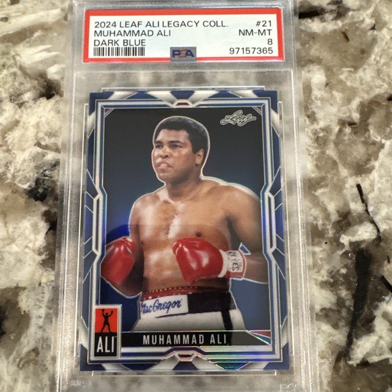 2024 Leaf Muhammad Ali Legacy Collection -  #21 Dark Blue Prismatic 3/3 PSA 8