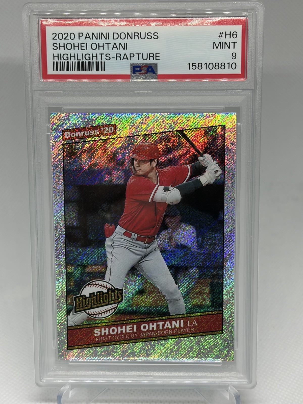 2020 Panini Donruss Highlights Shohei Ohtani #H-6 Rapture PSA 9 Angels Dodgers view 1