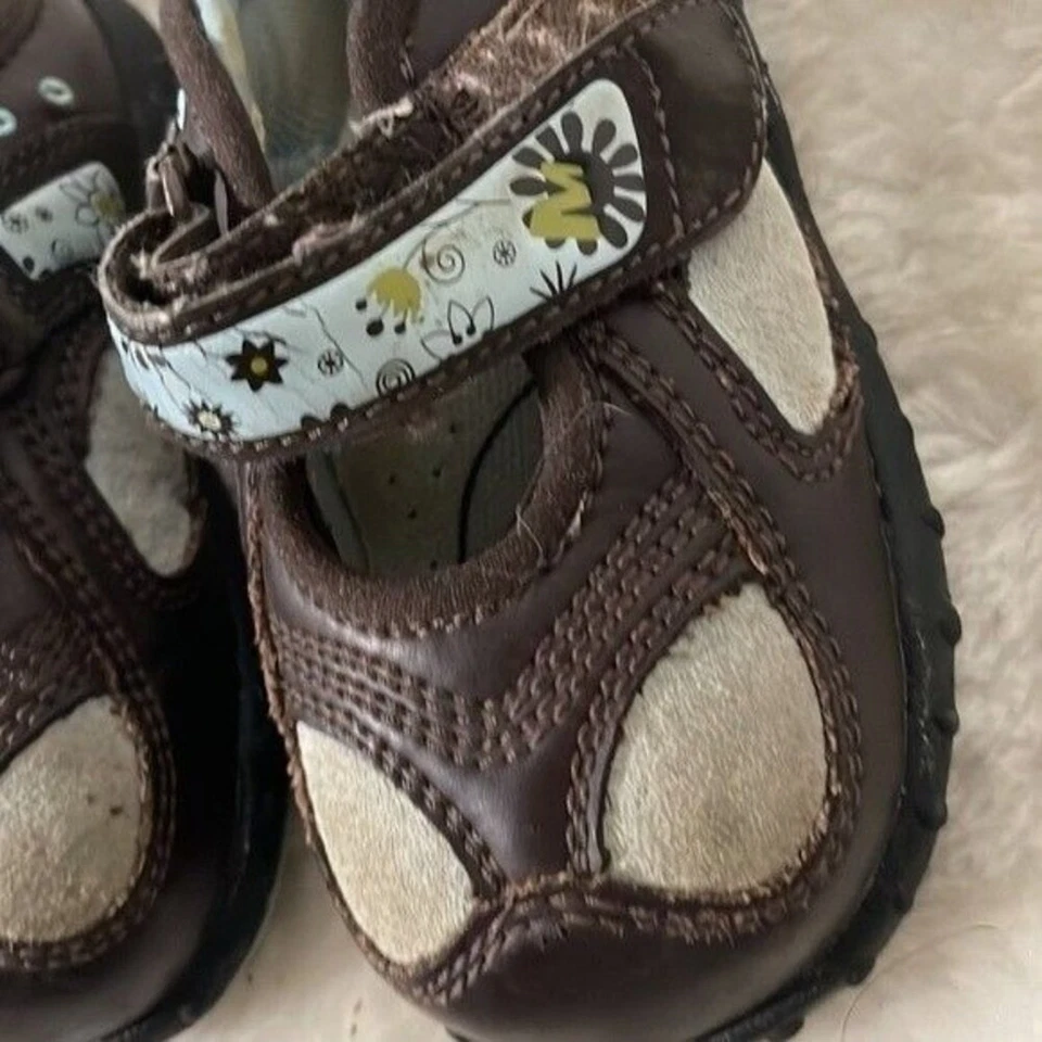 Merrell Infant Size 6 Pacific Jump Mary Jane Shoes Brown Blue - Image 3 of 4