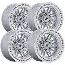 Set Of 4 Pro Comp Pa208 Equalizer Beadlock 17x9 5x5 -12mm Silver Wheels Rims