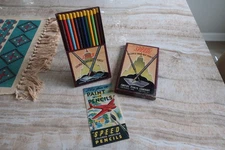 Vintage EMPIRE PENCIL CO Colored Indelible Pencil Set of 12 w/ Easel Box U.S.A