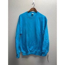 Vintage Blue Blank Sweatshirt Crewnwck NWT USA Made Jerzees 50/50 VTG Large