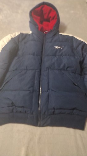 Reebok Men’s Blue Puffer Jacket Insulated Hooded Winter Coat Medium