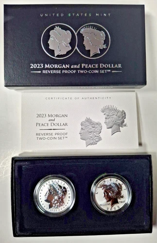 2023 S - Morgan & Peace Reverse Proof Set - 99.9% Silver - U.S. Mint OGP & COA