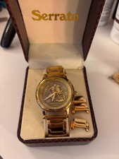 Serrato King George - Mens Watch - Gold Braclet (Plated) - Boxed - Needs Battery