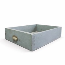Alte Vintage Holzschublade 57x44x14 cm grau Industrial Loft Kiste Deko