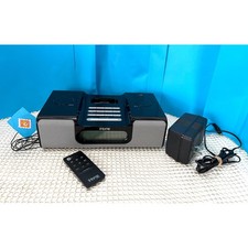 iHome IH6 Dual AlarmClock Radio Docking Station w/Remote-Adapter Black