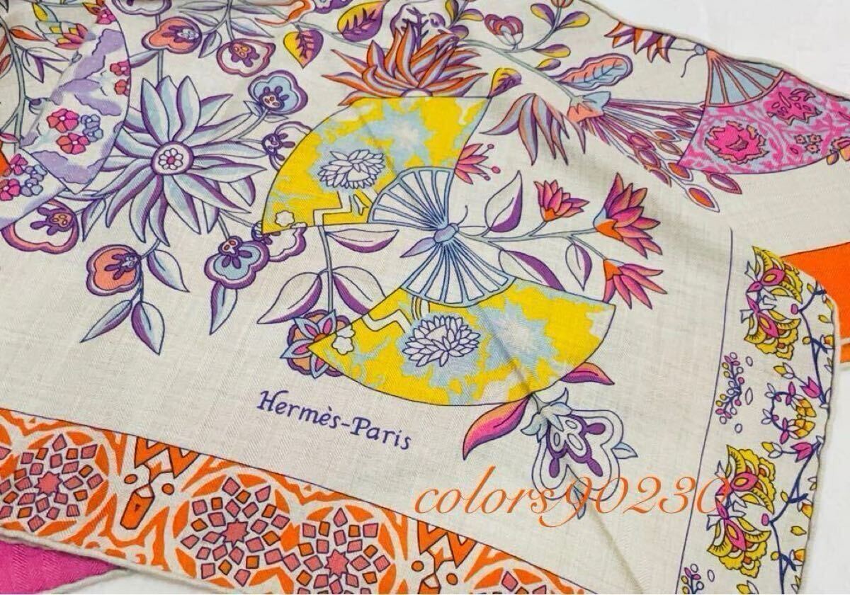 Rare   HERMES Triangle Jean Cashmere Silk Large S… - image 4