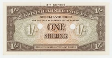 Great Britain 1 Shilling ND 1962 Pick M32.b UNC Banknote Military Not Issued