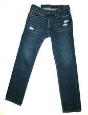 ABERCROMBIE Kids Girls Dark Distressed Straight Denim Skinny Jeans Size 16
