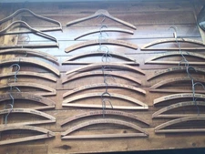 Vintage Antique Advertising Wooden Clothing Hangers Lot of 26 Cleaners