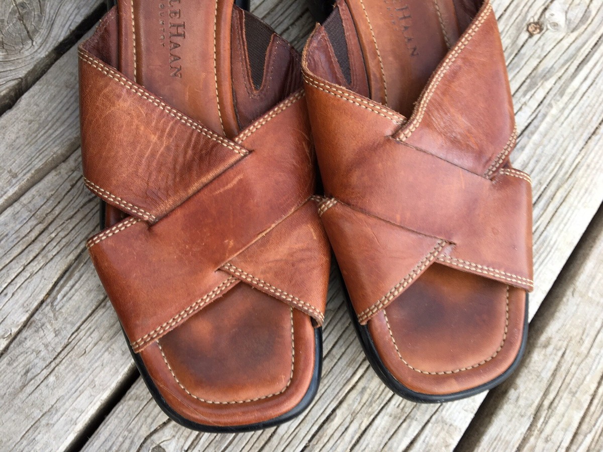 cole haan brown leather sandals
