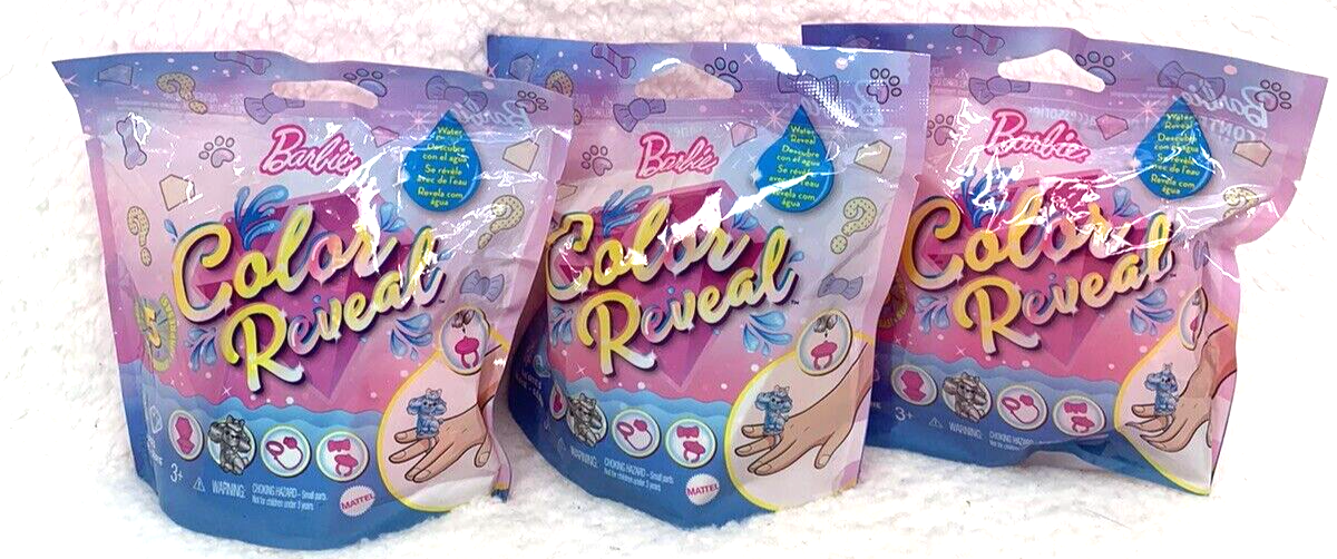 Barbie Color Reveal Pet Set in Diamond Shaped Case With