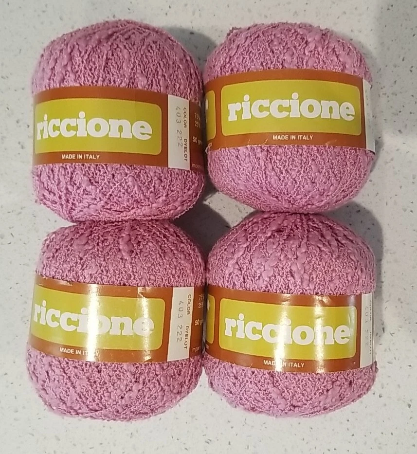 Lote de 4 bolas de hilo Unger Riccione #403 púrpura rosado claro mismo tinte #222 Foto 2 de 4