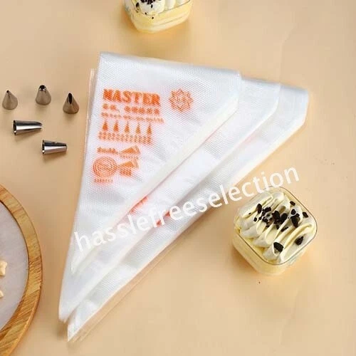 100/200X Disposable Plastic Piping Icing Cake Bags Frosting Nozzles Decor Pastry - Picture 5 of 9