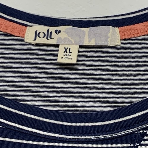 Jolt Size XL Navy Blue/White Striped Long Sleeve Top NWT - Picture 6 of 9