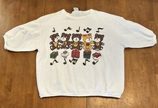 Vintage 90s Christmas Teddy Bear Crewneck Sweatshirt XL