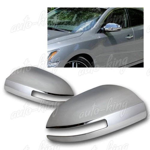 2PCS CHROME ABS SIDE VIEW MIRROR COVER CAP W/SIGNAL CUT FOR 09-15 NISSAN MAXIMA