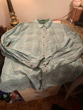 SEAN JOHN SEANJOHN BUTTON-UP LONG SLEEVE SHIRT SIZE 3XL GREEN & GREY PLAID NEW