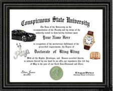 Bling Lover's Doctorate Diploma / Degree Custom made and Designed for YOU