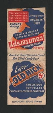 Vintage Old Nick Candy Bar Matchbook Cover  #M146