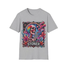 Stoner Skull Unisex T-Shirt, Weed Lover Tee, Hippie Graphic Shirt, Marijuana