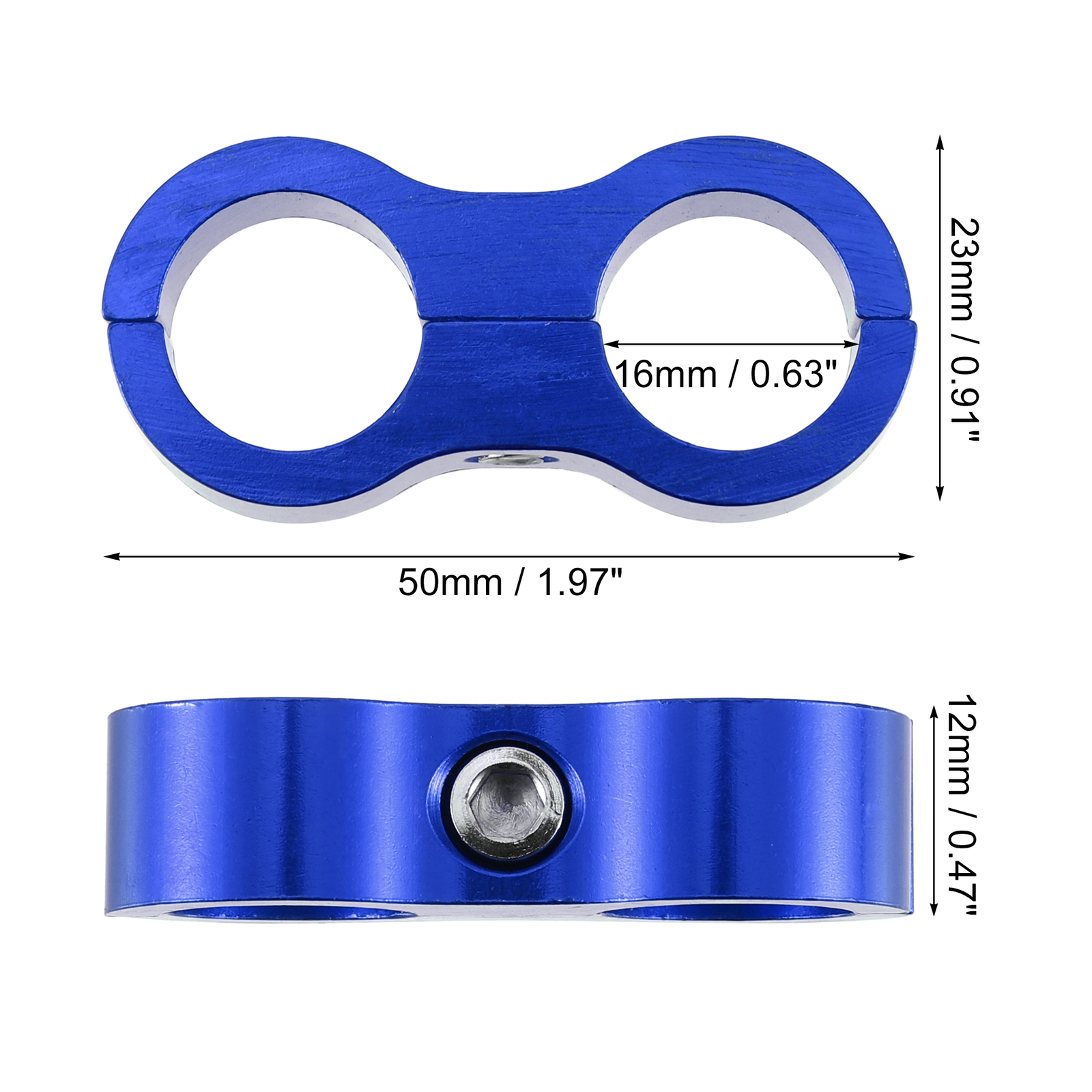 5 Colliers Séparateurs De Tuyaux AN8 - Aluminium Noir - Pour Tuyaux Air, Eau, Huile