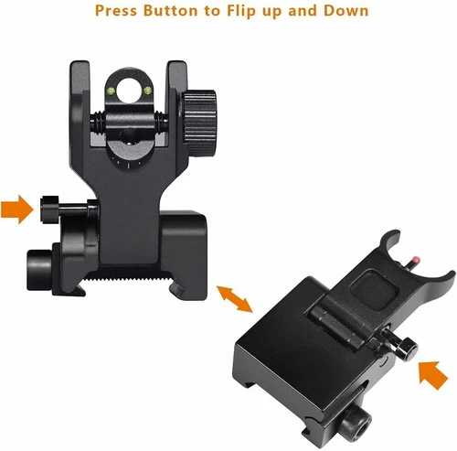 21mm Iron Sights 45 Grad Fiber Optics Offset Flip-Up Front and Rear Sights - Bild 12 von 15