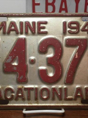Maine License Plate Vintage 1941 Original Paint ME Classic Hot Rat Rod Car 74373 - Picture 3 of 6