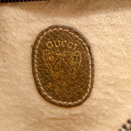 GUCCI Shoulder Bag Pochette Leather Brown Vintage - Picture 8 of 10