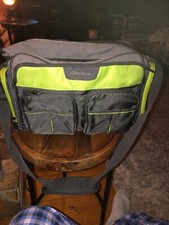 CLEAN Eddie Bauer Baby Diaper Bag Places  Spaces Easy Access Black Lime Color
