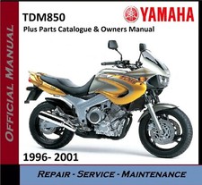 Yamaha TDM850 TDM 850 Workshop Service Repair Manual + Parts 1996 - 2001 on USB