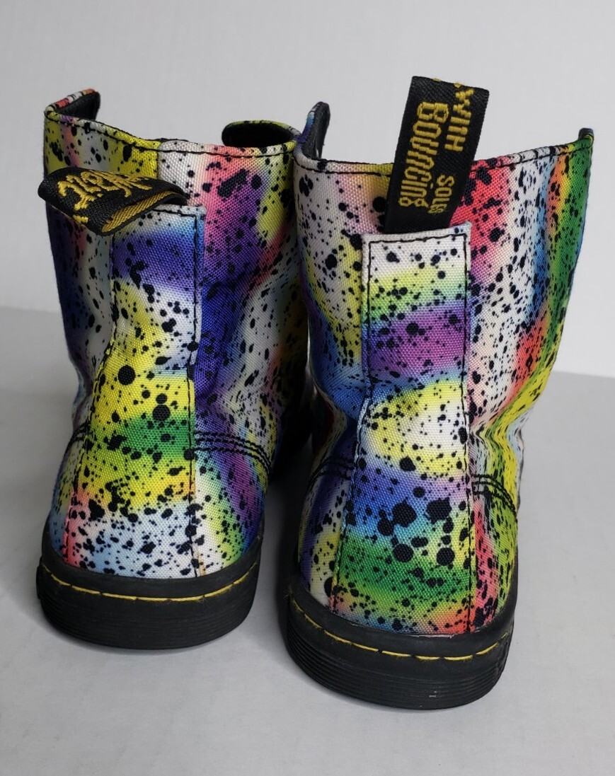 Dr. Marten's Hackney Rainbow Paint Splatter Boots Wom… Gem