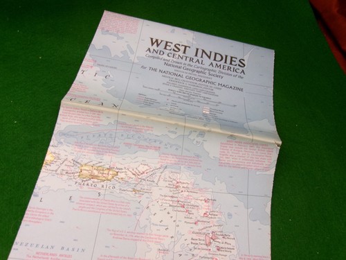 National Geographic West Indies Central America fold out map 1970 - 第 1/2 張圖片