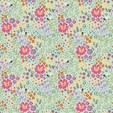 Feline Drive Fabric CURIOUS GARDEN Feline Floral Cats Fat Quarter 18"x 22" FQ