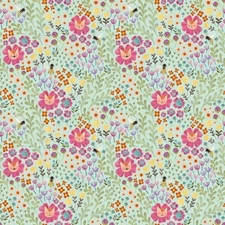 Feline Drive Fabric CURIOUS GARDEN Feline Floral Cats Fat Quarter (18"x 22") FQ