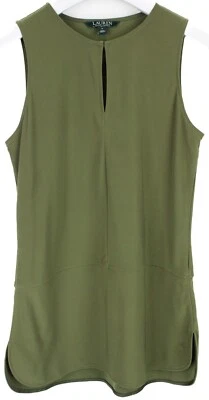 RALPH LAUREN Blouse Femme SMALL Sans Manches Khaki Tricot - Photo 1/4