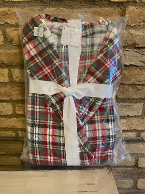 Nwt Pottery Barn Holiday Denver Plaid Plush Bath Robe Size Small