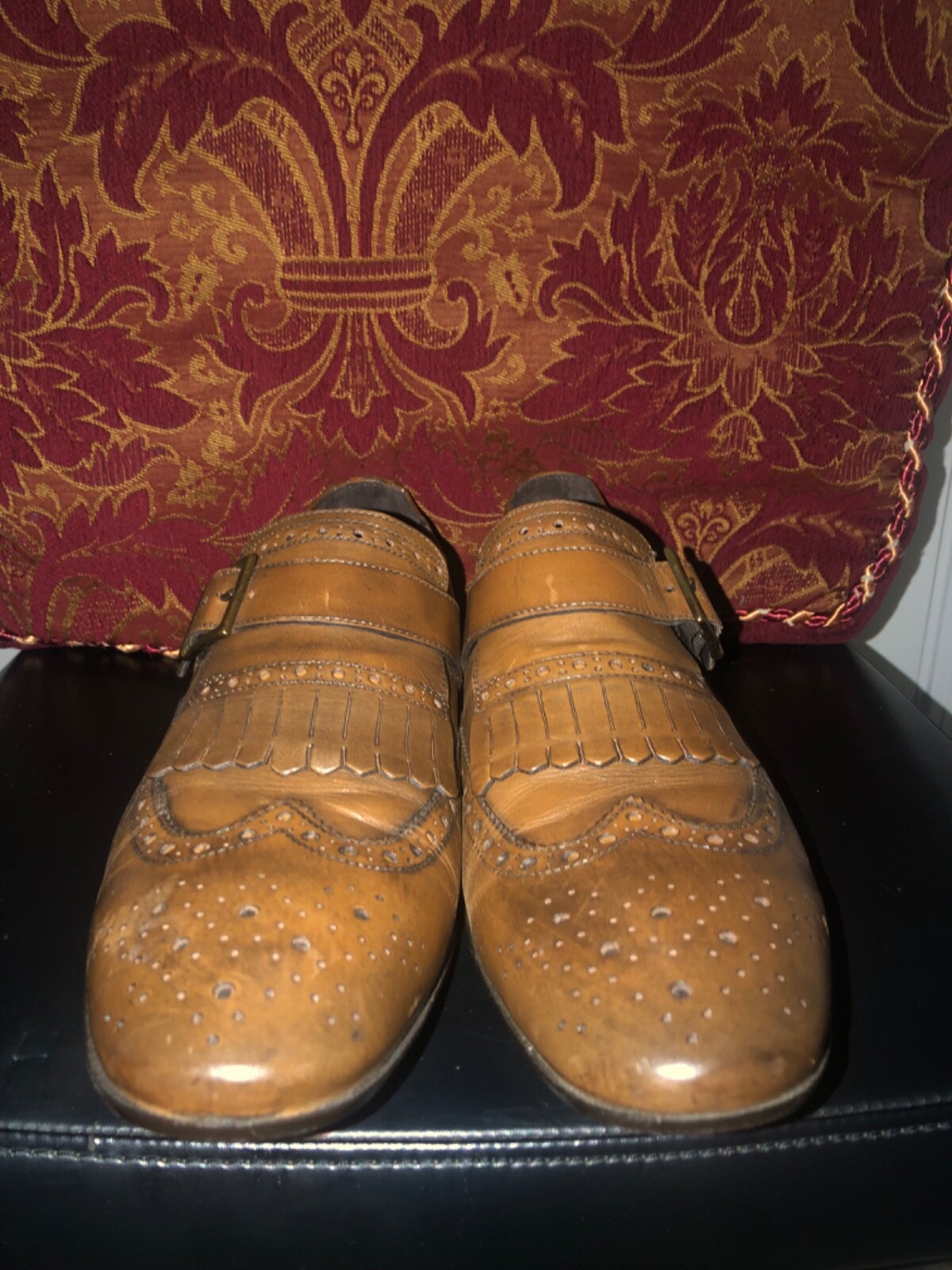 TESTONI BASIC WINGTIP MONK STRAP BROWN LEATHER SH… - image 1