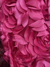 Fuchsia Satin Bridal Petal Rosette on mesh Fabric 52" Wide Sold By The Yard